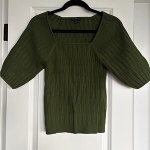 J Crew Thick Green Ribbed Knit Top Sz M - NWOT